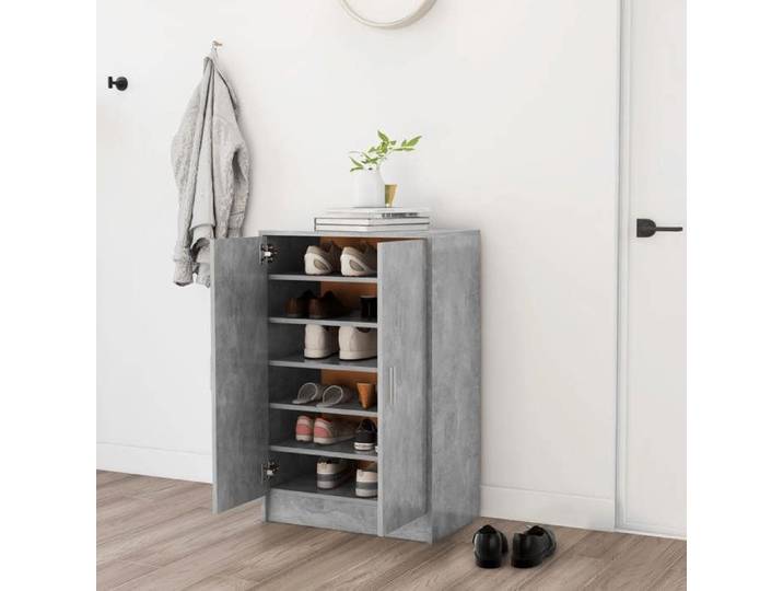 CHIC Armoire à chaussures - Meuble étagère à chaussures Gris béton 60x35x92 cm Aggloméré FR7354