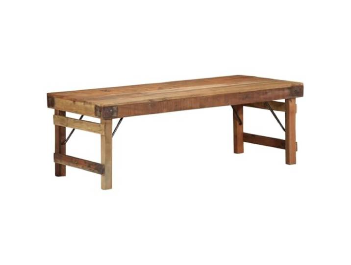 Couchtisch Braun 110 x 55 x 40 cm Massivholz Recycling Holz Moderner und rustikaler Stil, solider Rahmen, minimalistisches Design, Wohnzimmer, gesellschaftliche Zusammenkünfte