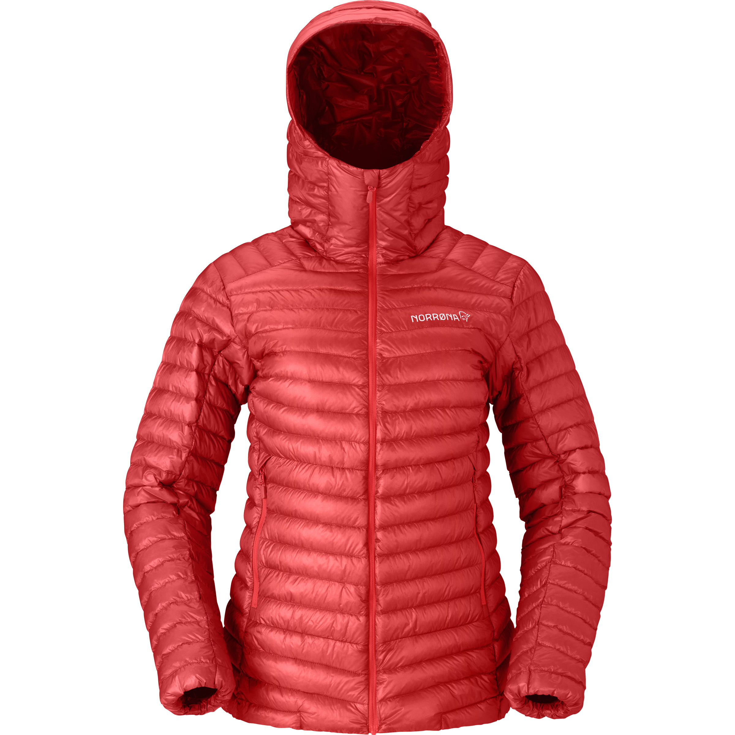 Norrona Trollveggen Superlight Down800 Damen Isolationsjacke rot Größe XS Trekking Winddicht Wasserabweisend