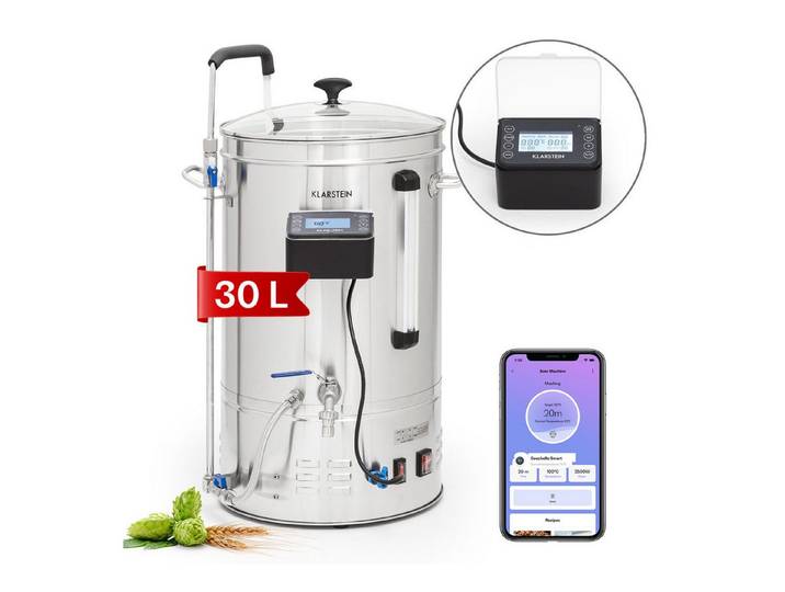 Klarstein Bierzapfanlage Brauheld Smart, Bierzapfanlage Zapfanlage 35 L 2500W Edelstahl LCD Display