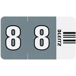 Leitz, Ordner Zubehör, Ziffernsignal Orgacolor "8", auf Rolle, grau Masse: (B)30 x (H)23 mm, auf Trägerbandrolle, selb