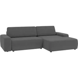 ECKSOFA Lopez Grau Samt-Stoff