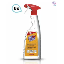 Alkalischer Profi-Superfettlöser, 6 x 750 ml Sprühflasche, für stark verschmutzte und fettige Oberflächen, gebrauchsfertig