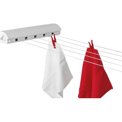 Wand-Wäscheleine BISCHOF, weiß, B:46cm H:7cm T:7cm, Kunststoff, Wäscheständer, (Wand-zu-Wand-Wäschetrockner)