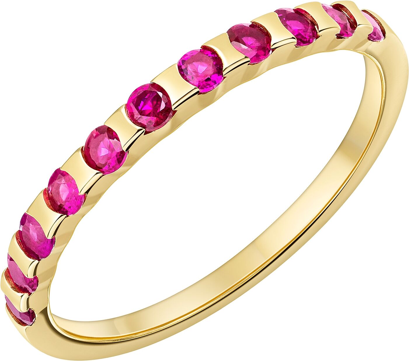 Fingerring FIRETTI "Schmuck Geschenk Gold 333 Damenring Ring Memoire" Gr. 56, pink (gelbgoldfarben, rot), Fingerringe, Damen, 56, Gelbgold 333, 1,8mm, Fingerring, mit Edelsteinen