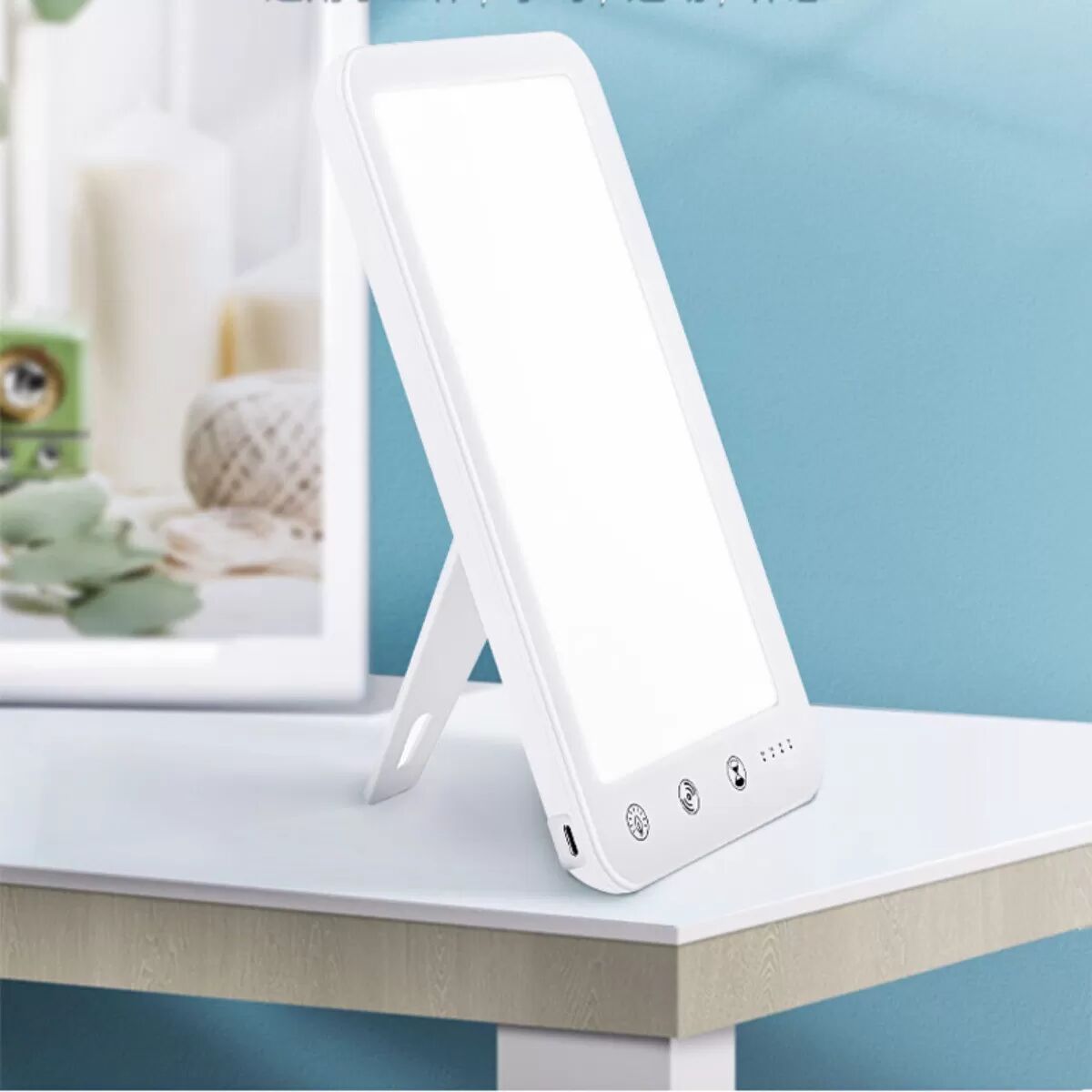 INF Lampe de luminothérapie LED TAS avec Type-C, luminosité réglable et minuterie - Prise EU
