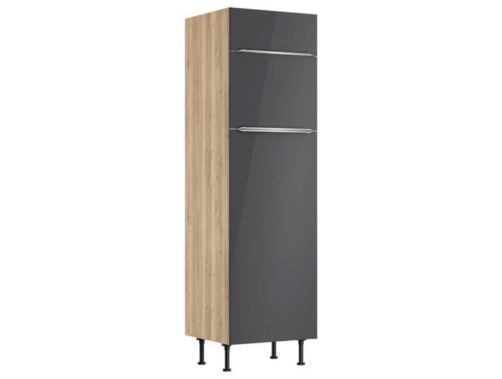 Optifit Geräteumbauschrank, Anthrazit, Wildeiche, einzeln stellbar, 60x211.8x58.1 cm, Made in Germany, DIN EN ISO 14001, DIN EN ISO 50001, DIN EN ISO 9001, Zusatzausstattung erhältlich, Küchen, Küchenmöbel, Küchenschränke, Geräteumbauschränke