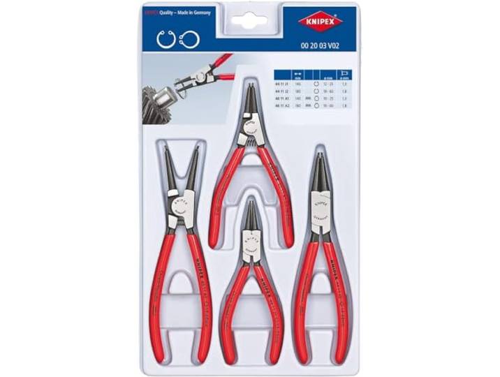 Knipex Jeu de pinces pour circlips 4 pièces\, 00 20 03 V02