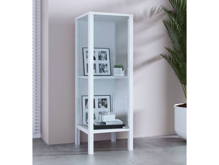 Vitrine sur pied Jensol 33cm Blanc/Blanc