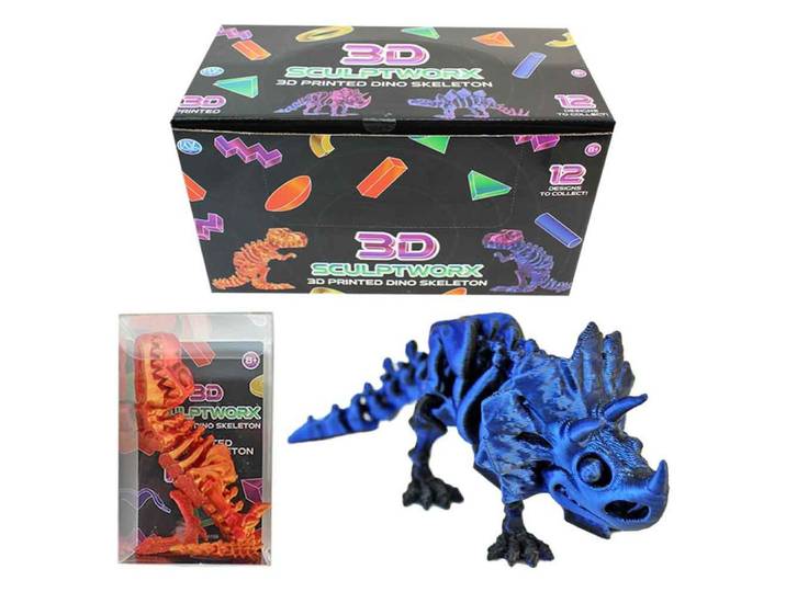 Landahl & Baumann Spielfigur 36 Stück 3D Dino Skelett - 12 Motive - ca. 11 cm, (36-tlg)