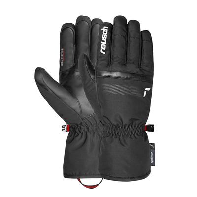 Skihandschuhe REUSCH "Winter Glove All Finger Touch", Damen, Gr. 8, silber (schwarz, silberfarben), 75% Polyester, 25% Lederimitat, mehrfarbig, Handschuhe, mit winddichter und extra atmungsaktiver Funktion