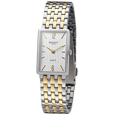 Quarzuhr REGENT, silber (goldfarben, silberfarben, weiß), Armbanduhren, Damen, silberfarben, Quarzuhr, Armbanduhr, Damenuhr, Titanuhr, eckig, analog, Titanarmband