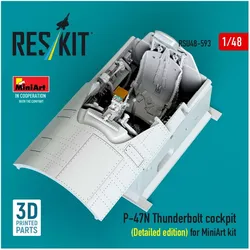 ResKit P-47N Thunderbolt cockpit (Detailed edition) for MiniArt kit (3D Printed)
