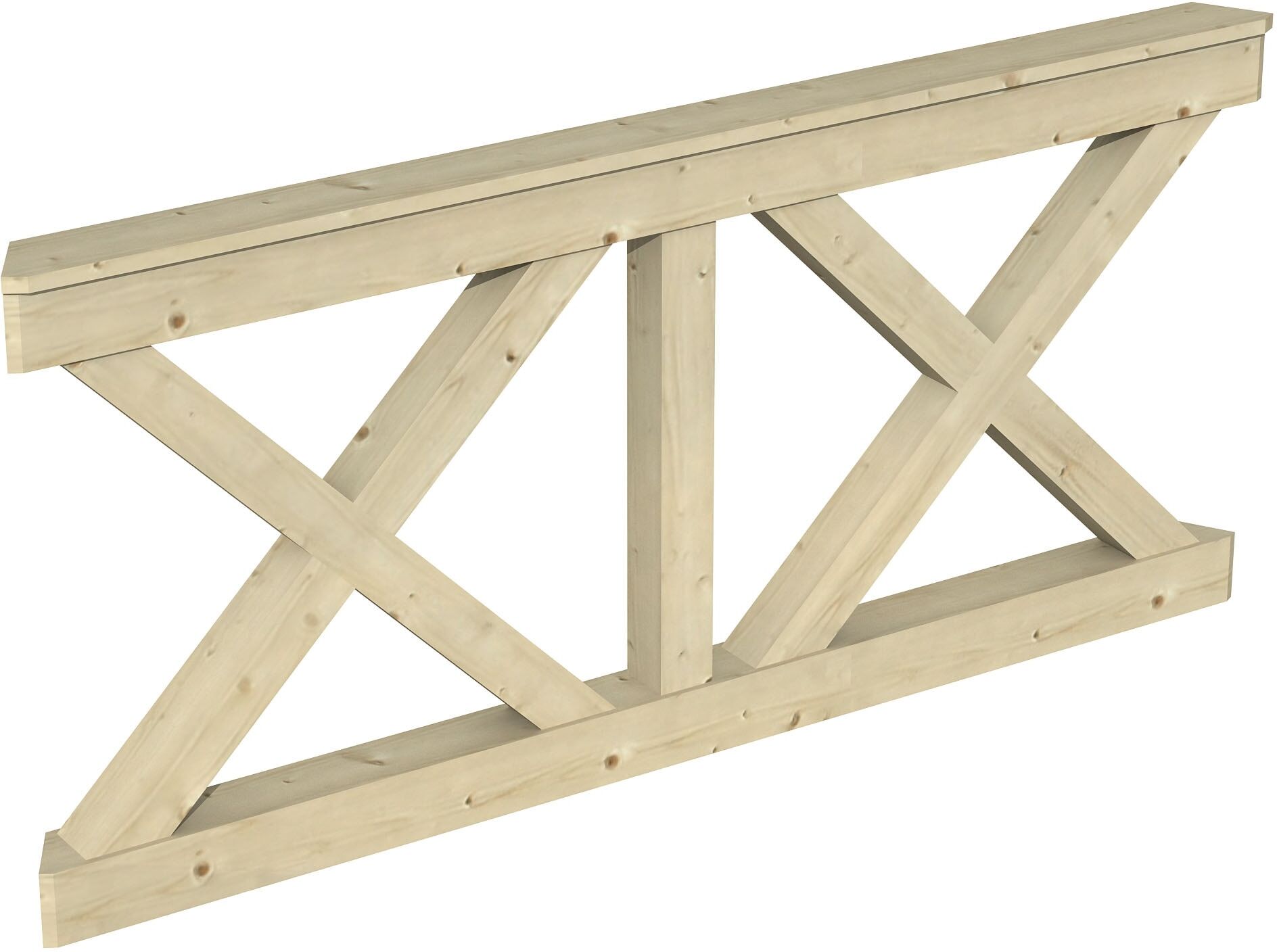 Brüstungsgeländer SKANHOLZ "Andreaskreuz", beige (natur), H:84cm L:180cm, Geländer