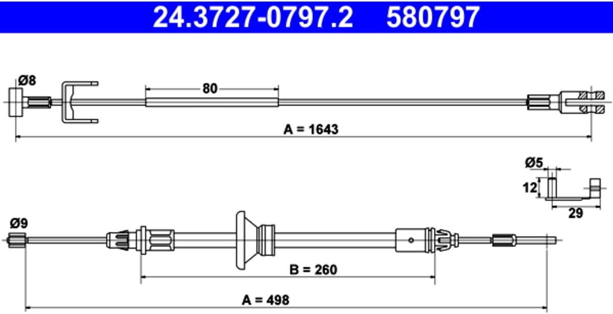 Handbremsseil ATE 24.3727-0797.2