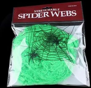 Inspired Finds Stretchy Halloween Spider Web White Cobweb Haunted House Decoration green