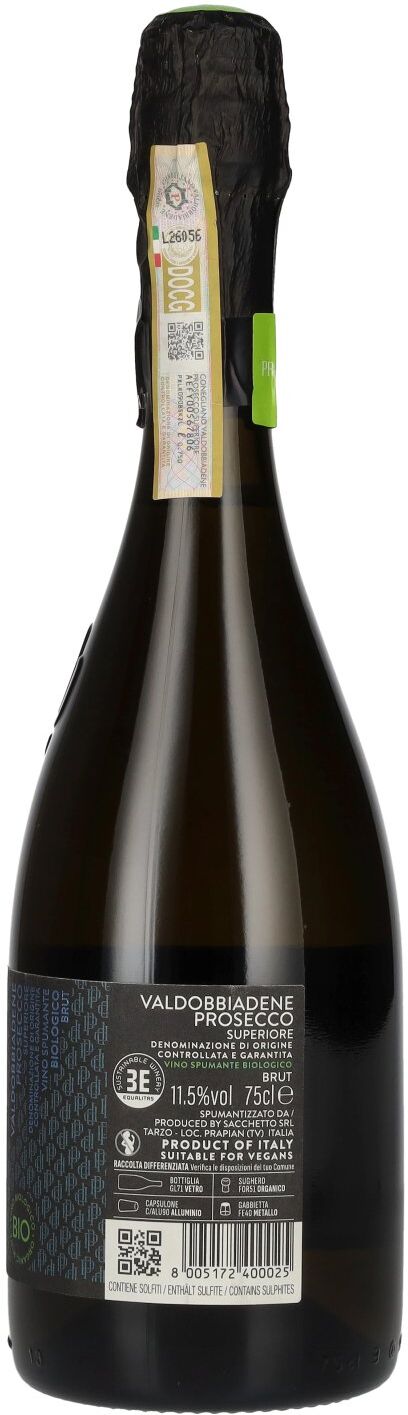 Sacchetto Prapian Col de L'Utia Valdobbiadene Prosecco Superiore Biologico Brut DOCG 11,5% Vol. 0,75l