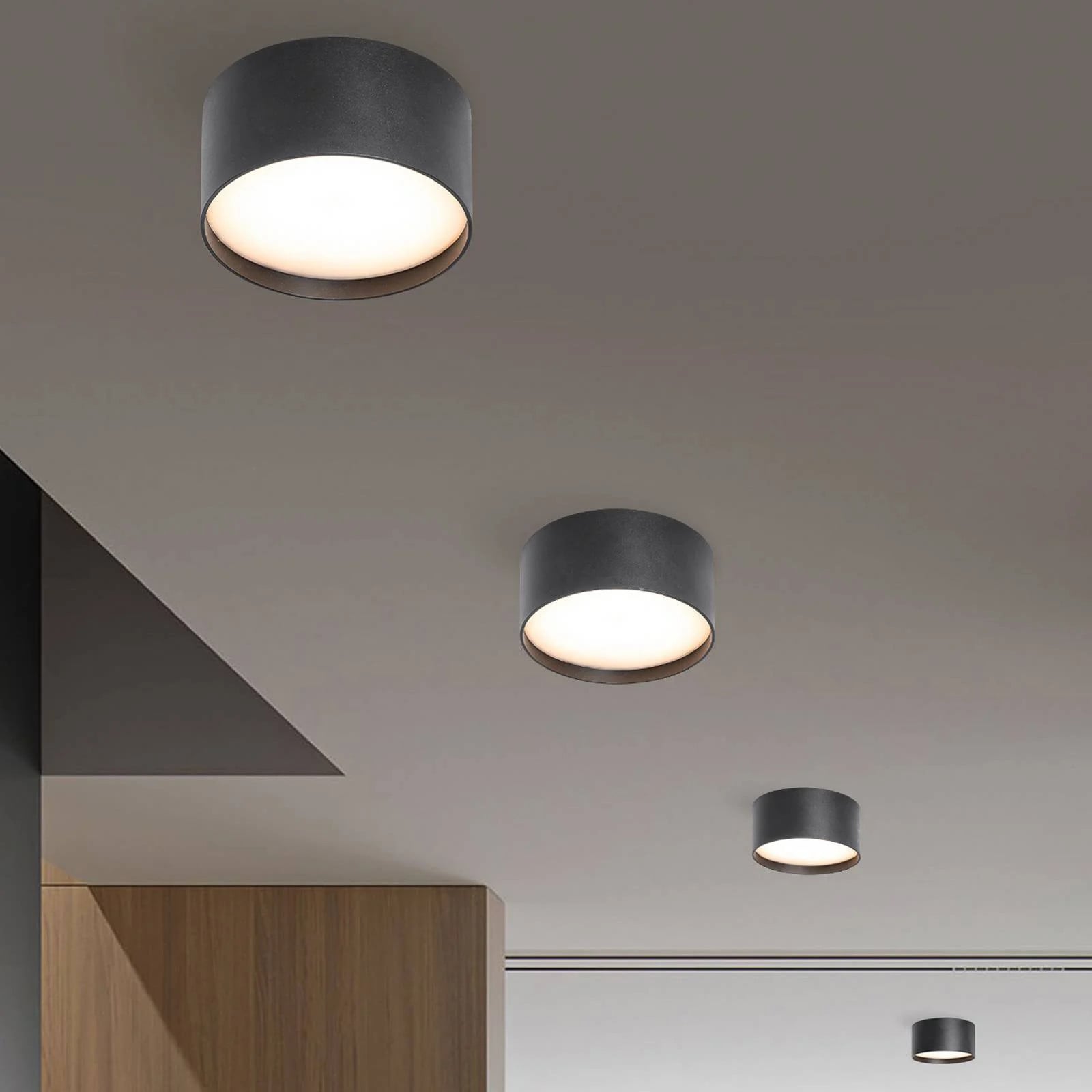 CMD LED plafondlamp 9094, antraciet, Ø 15 cm, IP44, modern aluminium