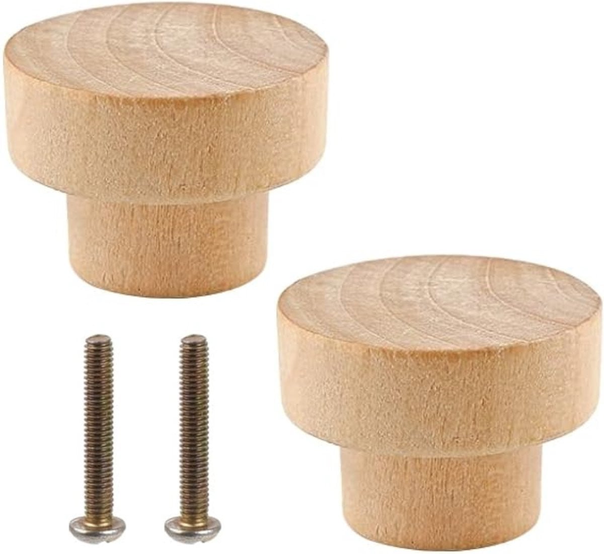 Winkrs Kastknoppen Hout - Set van 2 Ronde Meubelknopen voor Lades en Deurtjes - 40 mm