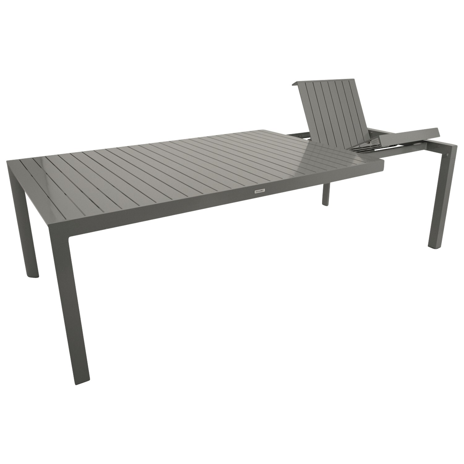 DEGAMO Ausziehtisch Gartentisch BAGO XL 195/255X120cm Alu silbergrau wetterfest