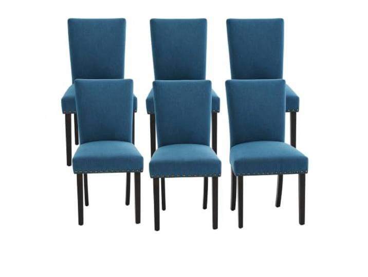 GarveeHome 6er-Set Gepolsterte Esszimmerstühle Im Parsons-Stil Trägt Bis Zu 136 kg Navy Blau