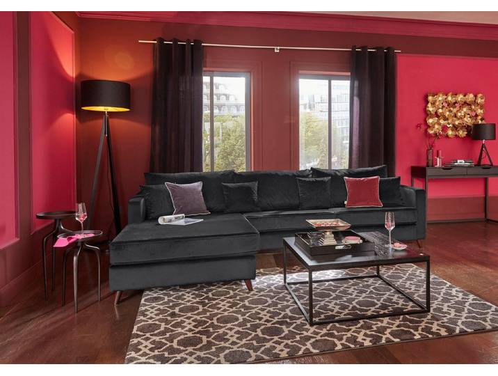 Home affaire Ecksofa Renesse L-Form, lose Kissen, Keder an Sitzkissen