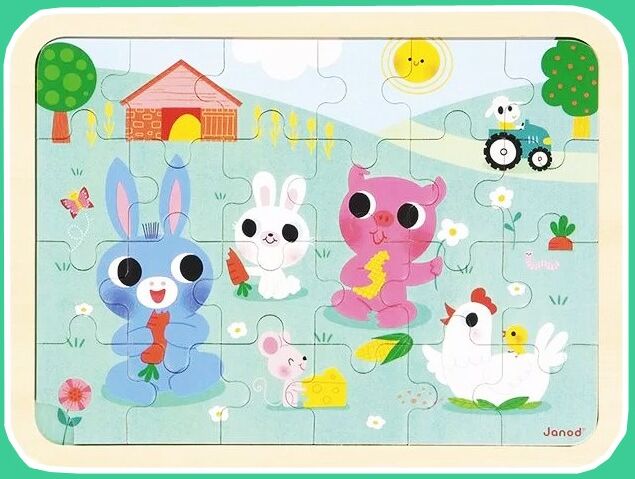 Puzzle en bois 24 pcs La Ferme - Janod