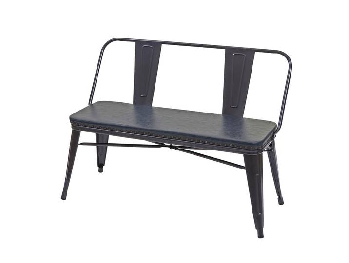 2ER SITZBANK INDUSTRIEDESIGN Schwarz, Grau