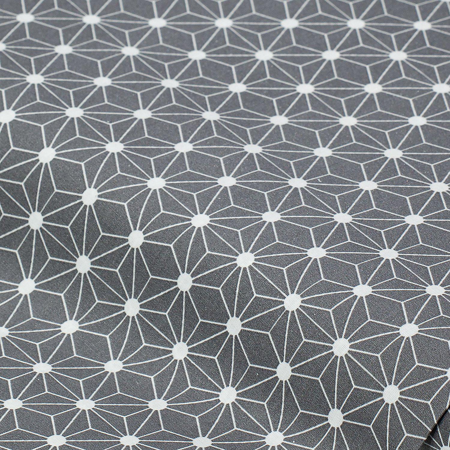 Beschichteter Baumwollstoff "Grafisches Design", grau/weiß