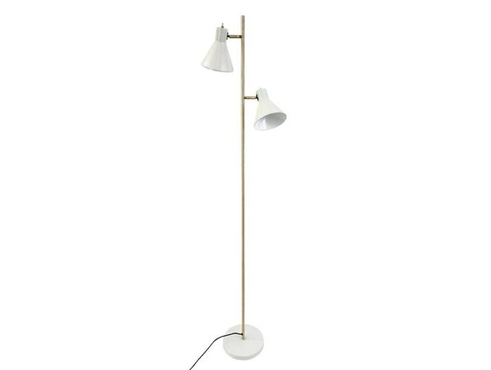 Lampadaire en métal crème blanc / laiton