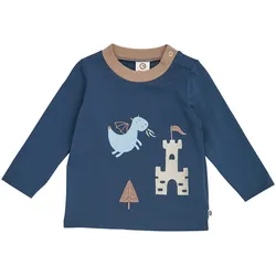 Müsli Shirt langarm Drache, blau, 86