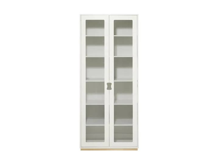 Asplund Snö F Hochschrank Vitrine White-Eiche, Eichensockel, T 30 cm