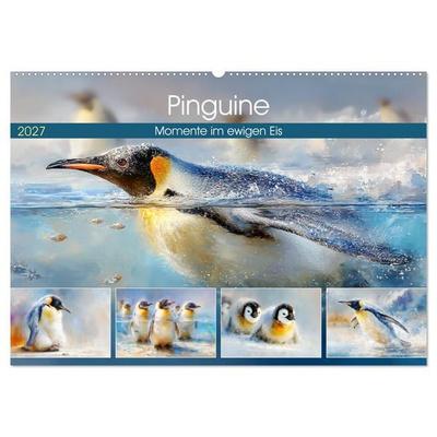 Pinguine. Momente im ewigen Eis (Wandkalender 2027 DIN A2 quer), CALVENDO Monatskalender