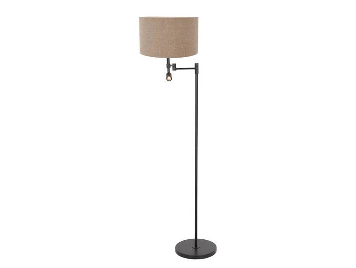 Lampadaire Stang 2 ampoules - Type A Ø 50cm Noir/Beige Coton LED E27
