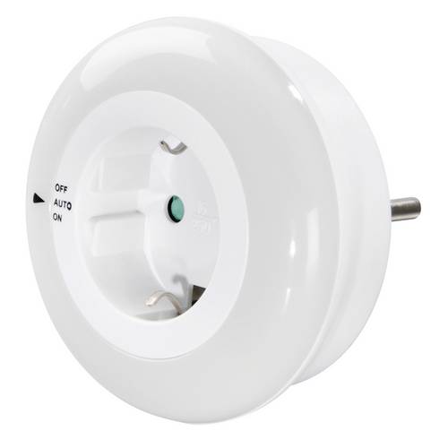 Hama 00223496 LED-Nachtlicht "Circle" m. integr. Steckdose, Lichtsensor, Berührungsschutz