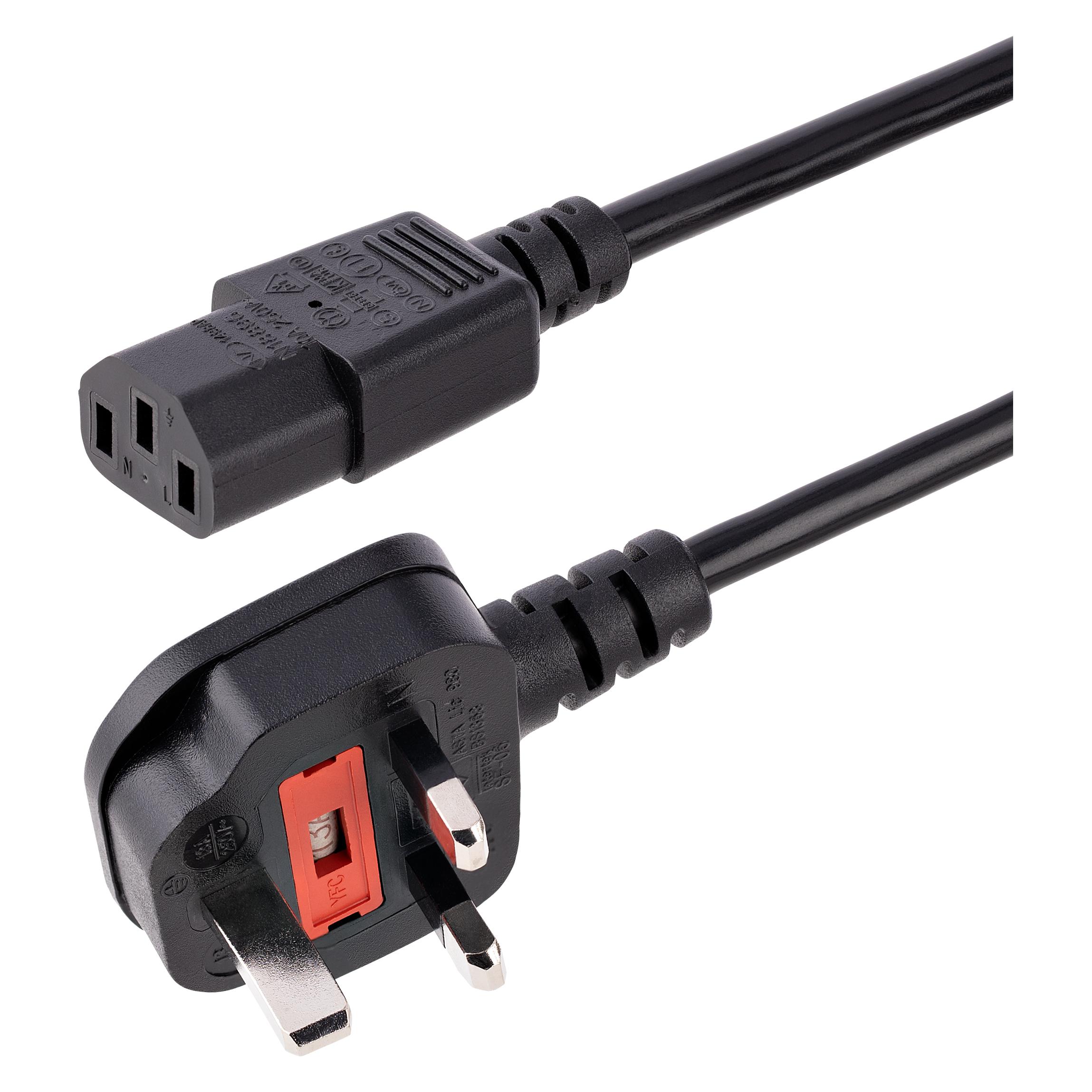 StarTech Kaltgerätestecker Stromkabel 3m - C13 auf BS 1363 Netzanschlusskabel (3 m, BS 1363) (PXT101UK3M)