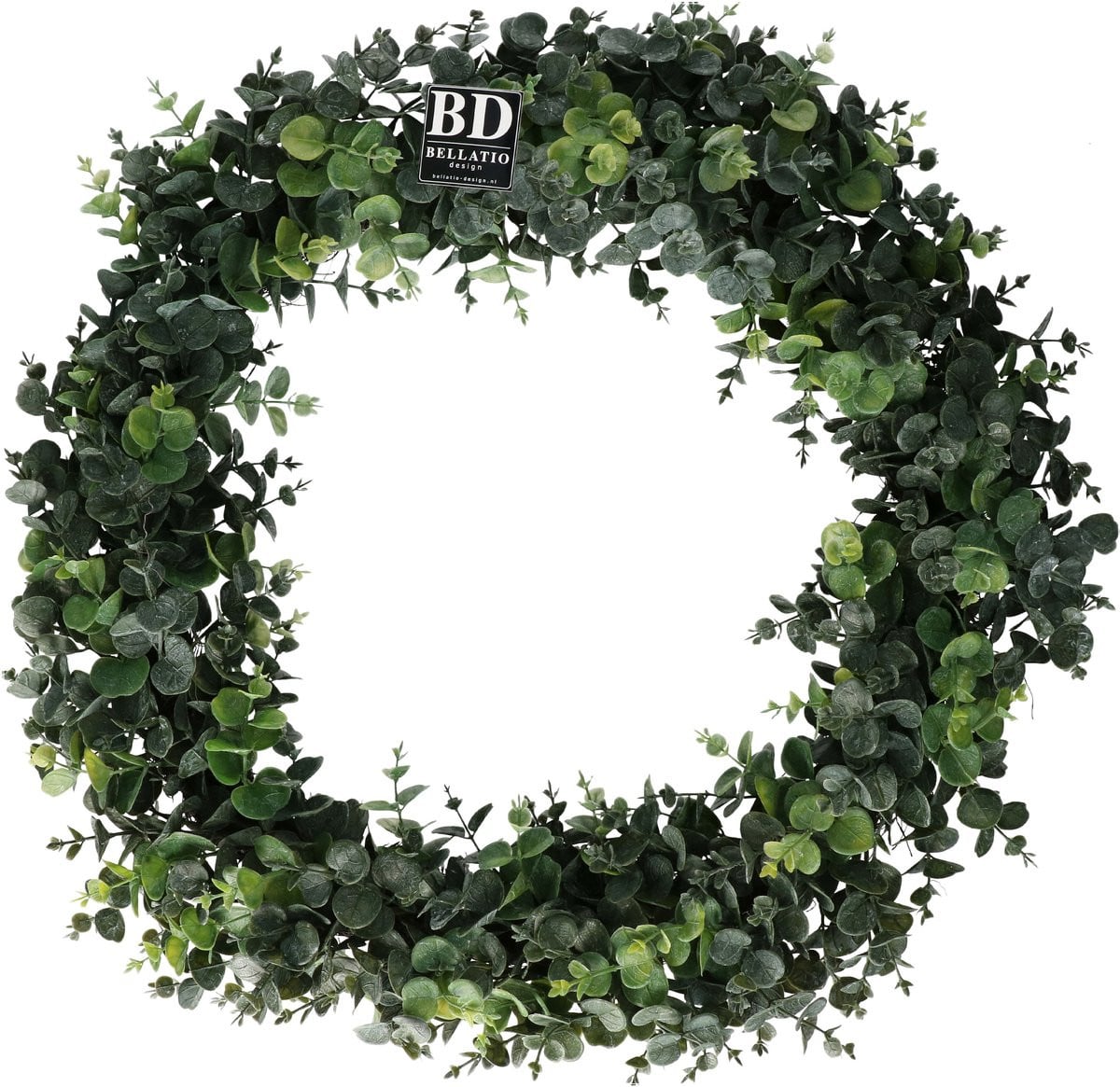 Bellatio Design Kunst krans Eucalyptus - Groen - 56 cm