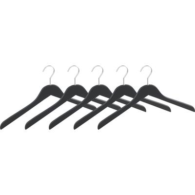 Kleiderbügel WENKO "Modell Paris", schwarz, B:44cm H:1,2cm T:1,2cm, Massivholz, Kleiderbügel, Kleiderbügel, Garderobenbügel aus Holz, schlanke Form, mit mattierter Beschichtung