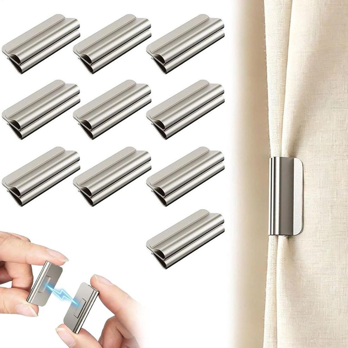 LISM Magnetische gordijnclips, 20 stuks, geschikt voor verduisteringsgordijnen
