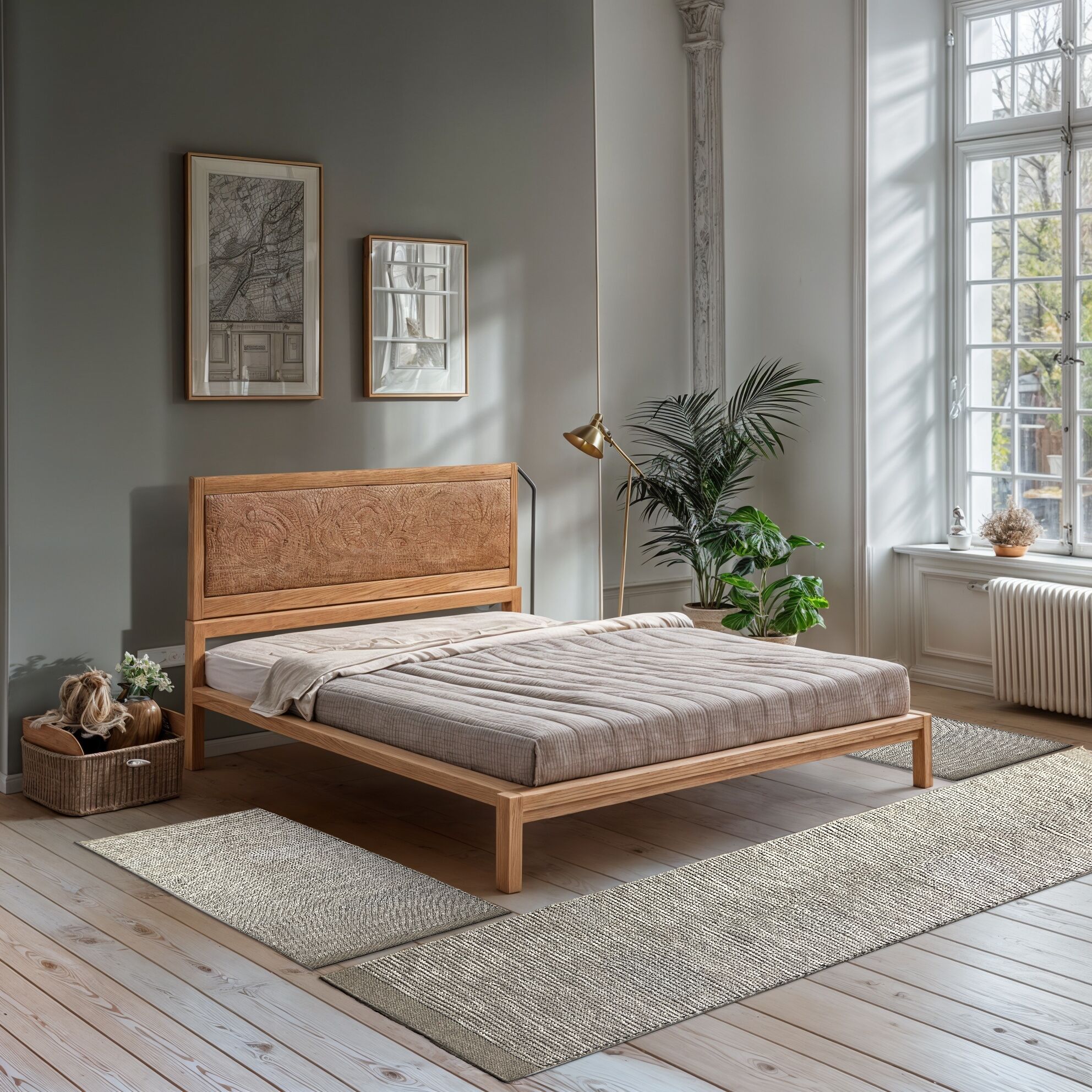 Bettumrandung "Anisa", beige (creme, grau), H:10mm, Obermaterial: 100% Wolle, MYFLAIR MÖBEL & ACCESSOIRES, Bettumrandungen, Wendeteppich, meliert, reine Wolle, handgewebt, Wohnzimmer