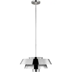 Pendellampe Deckenleuchte Hängelampe Stahl Nickel D 45,7 cm Wohnzimmerlampe