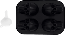 Uplift Curations 3D Skull Ice Mold Creative Silicone Whiskey Ice Mold For Cocktails, Bar & Party Drinks black
