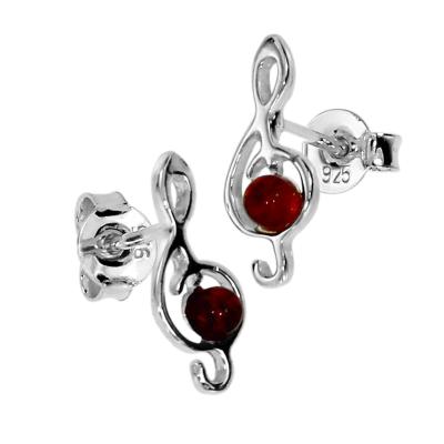 Paar Ohrstecker OSTSEE-SCHMUCK "Ostsee-Schmuck Ohrstecker Notenschlüssel", weiß, Ohrringe, Damen, 14 x 6mm, Silber 925 (Sterlingsilber)