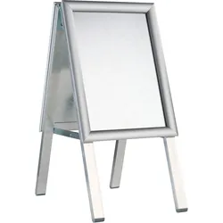 Kundenstopper SOLID-STOP A4 Outdoor, 25 mm Profil, Gehrungsecken, silber, Aluminium
