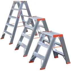 Siedra Stufenstehleiter 200 mit Vollwandprofilverstärkung 2x3 Stufen
