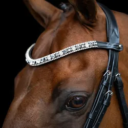 Imperial Riding Stirnriemen Stirnband IRHSlim Black-Silver, Größe: Pony