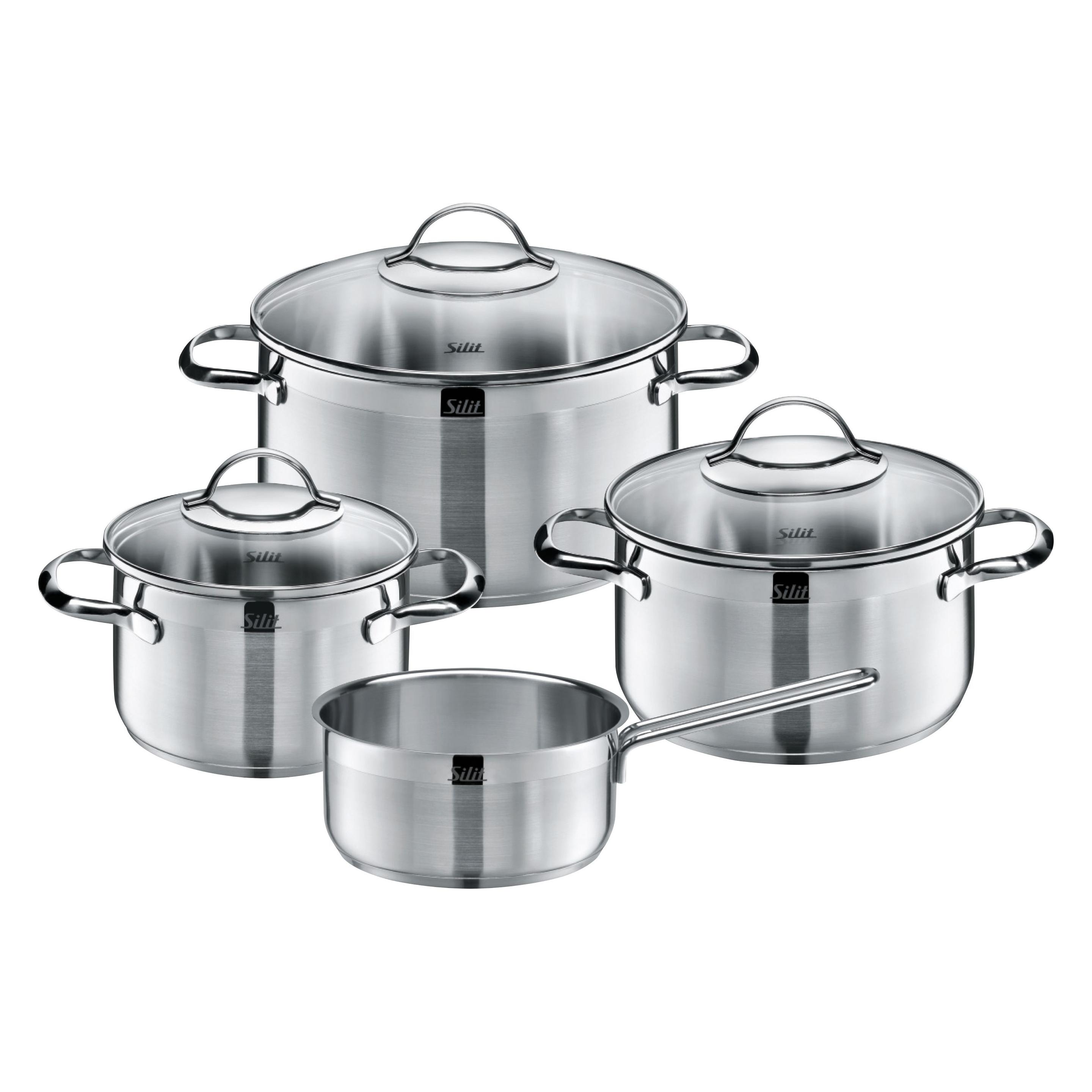 Silit Topfset Induktion Kochtopfset 4tlg Glasdeckel Achat Edelstahl 18/10 (7116001663)