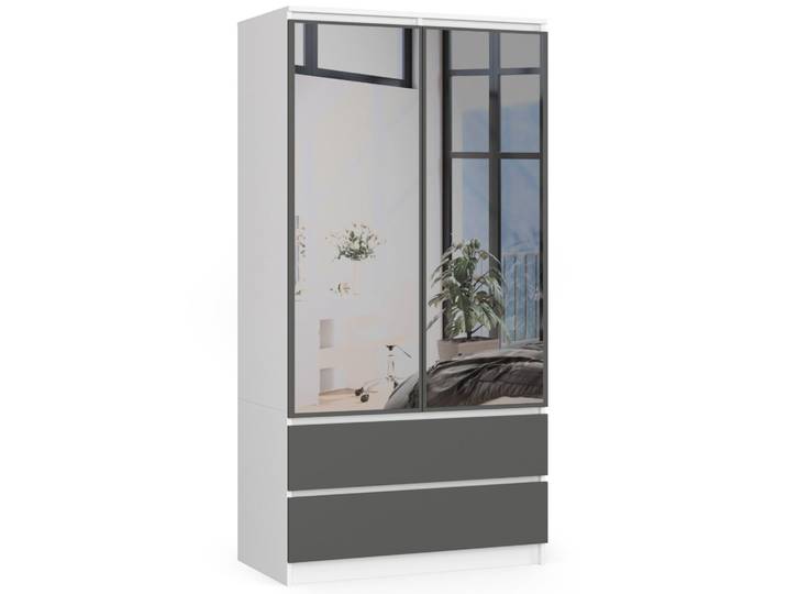 Kleiderschrank – Weiß / Graphit