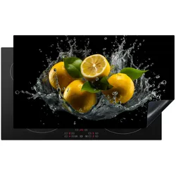 HERDABDECKPLATTE Zitrone - Obst - Gelb - Schwarz Induktionsschutz 91.6x52.7 cm