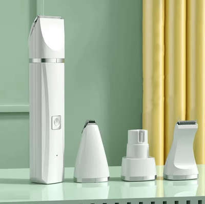 Inspire Curations 4 in 1 Cordless Pet Grooming Clippers With Type C Charging & Low Noise Trimmer 4 In 1 White